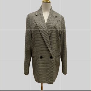MNG NWOT Double Breasted Classic Houndstooth Blazer L